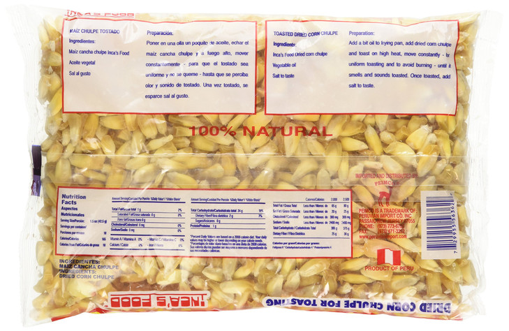 Incas Food Maiz Cancha Chulpe Para Tostar Dried Corn Chulpe For Toasting Product Of Peru 15Oz