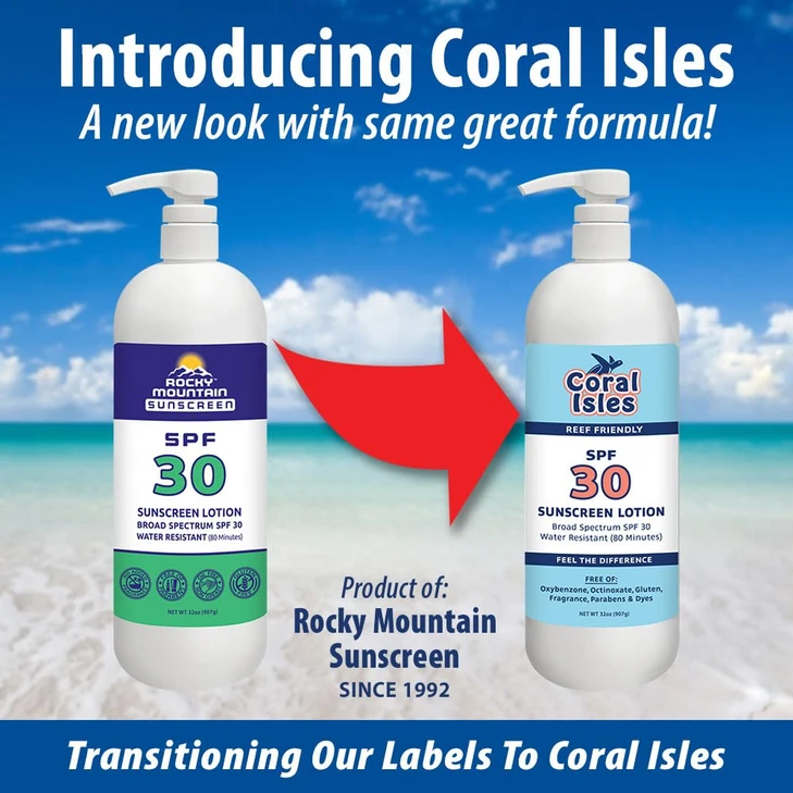 Coral Isles Spf 30 Sunscreen Lotion Reef Compliant Broad Spectrum 32 Fl Oz