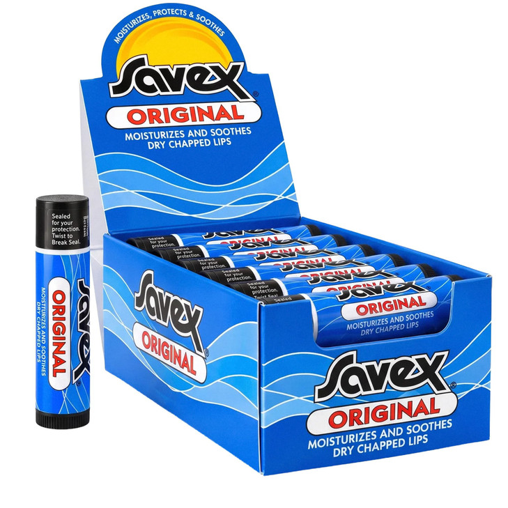 Savex Original Moisturizing Lip Balm For Dry Lips 24 Pack 0.15 Oz Sticks