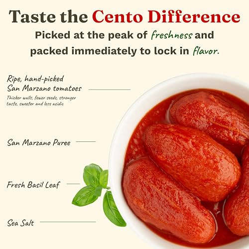 Cento Certified San Marzano Whole Peeled Tomatoes With Basil 28 Oz