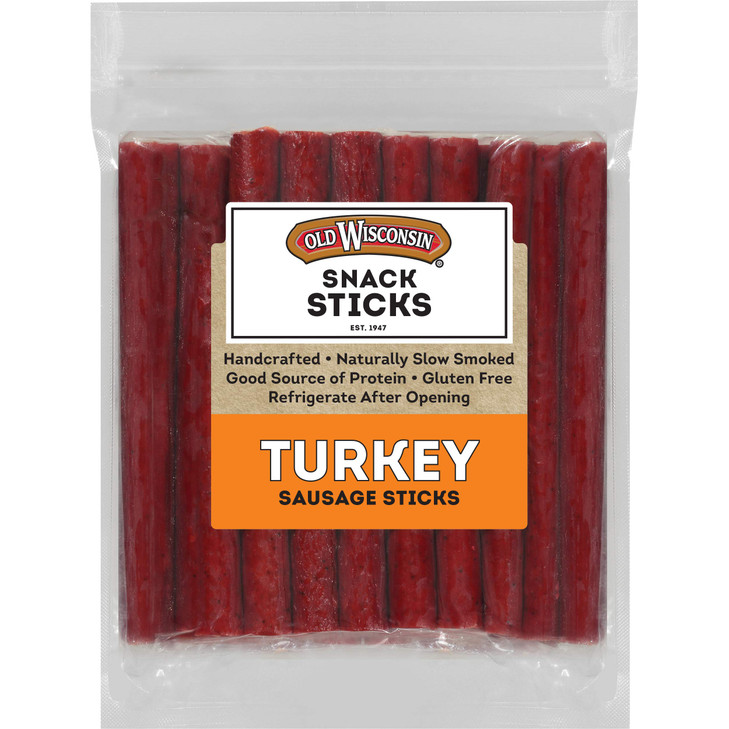Old Wisconsin Turkey Sausage Snack Sticks Naturally Smoked Ready To Eat High Protein Low Carb Keto Gluten Free 28 Ounce Resealable Package