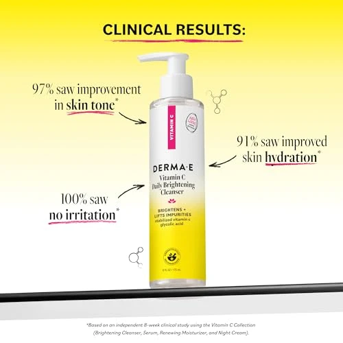 Derma E Vitamin C Daily Brightening Cleanser 6 Fl Oz Hydrating Face Wash