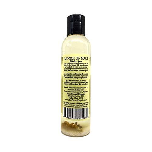 Monoi Of Maui Pikake Rose Natural Coconut Oil For Skin Hair Tanning And Massage