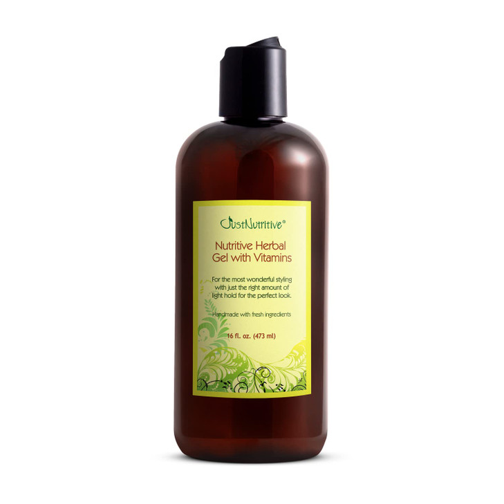 Just Nutritive Herbal Hair Gel With Vitamins And Proteins Natural Alcohol Free And Humidity Controlling For All Hair Types 16 Fl Oz