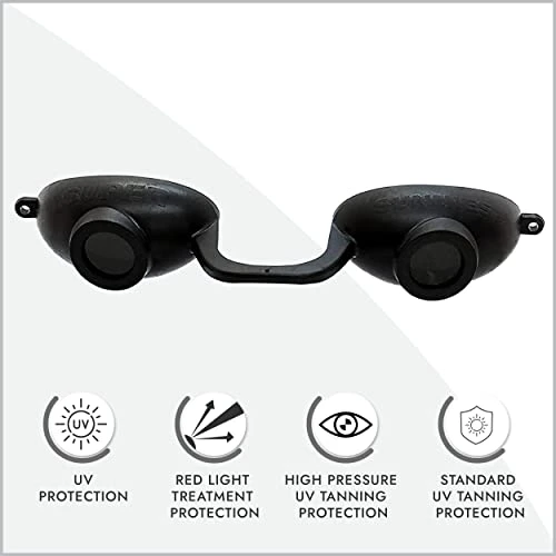 Super Sunnies Flexible Uv Eye Tanning Bed Goggles W Strap Black