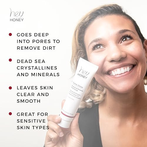 Hey Honey Skincare Propolis And Dead Sea Salt Microdermabrasion Facial Scrub For Sensitive Skin Non Abrasive Exfoliating Aimed Brighten Acne
