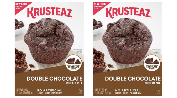 Krusteaz Muffin Mix Double Chocolate Muffin Mix Made With Real Chocolate Chips And No Artificial Flavors Colors Or Preservatives 20 Oz Box
