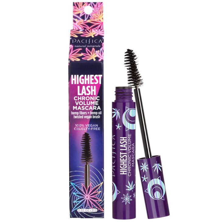 Pacifica Beauty, Highest Lash Chronic Volume Mascara, Black, Lash Lift + Conditioning, Vitamin B + Coconut, Silicone, Sulfate + Paraben Free, Vegan a