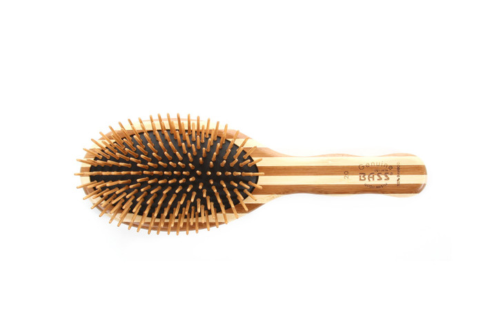 Bass Brushes The Green Brush Bamboo Pin Plus Bamboo Handle Hair Brush
