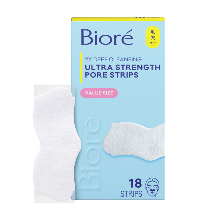 Bioré Witch Hazel Ultra Strength Blackhead Remover Pore Strips, Clears Pores up to 2x More than Original Pore Strips, features C-Bond Technology, Oil