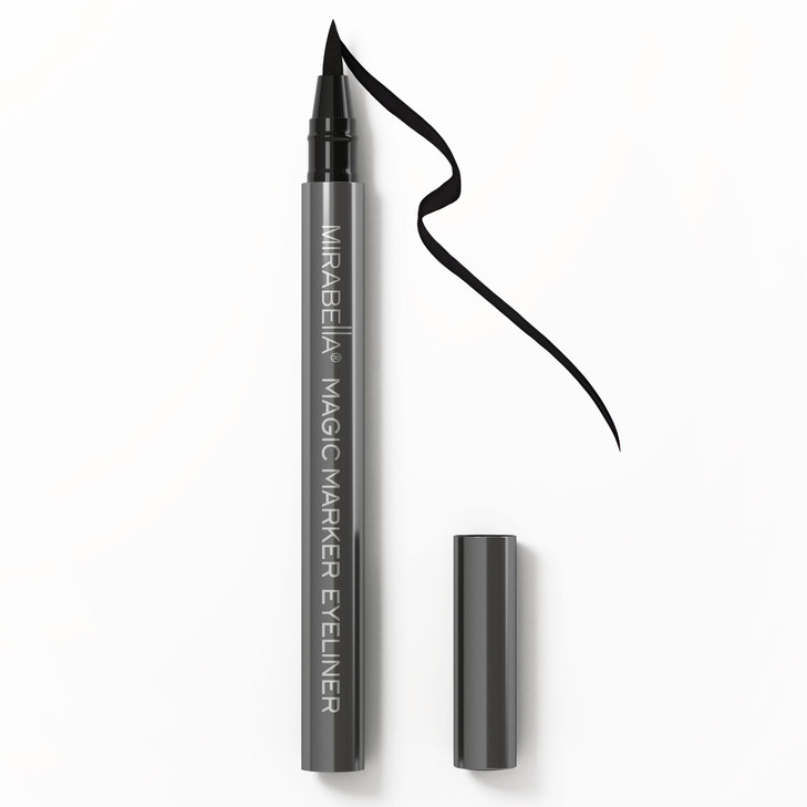 Mirabella Black Magic Marker Waterproof Liquid Eyeliner Long Lasting Smudge Proof Matte Black Eyeliner With Felt Brush Tip For Precise