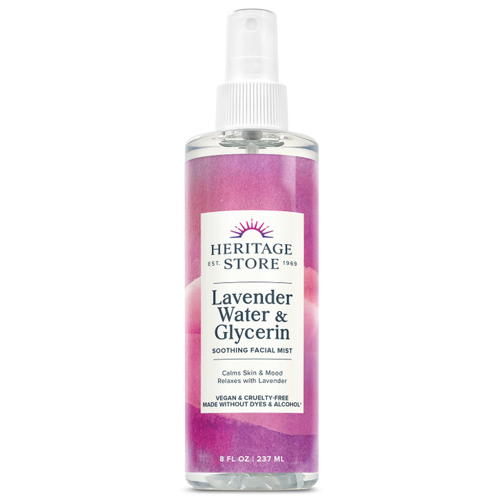 Heritage Store Lavender Flower Water And Glycerine Mist Spray 8 Fl Oz