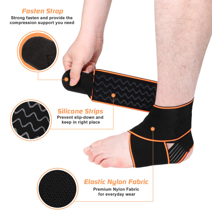 MUSEFITR 1 Pack Adjustable Ankle Brace for Women and Men, Ankle Support for Sprain Plantar Fasciitis Achilles Tendon, Compression Wrap for Volleyball