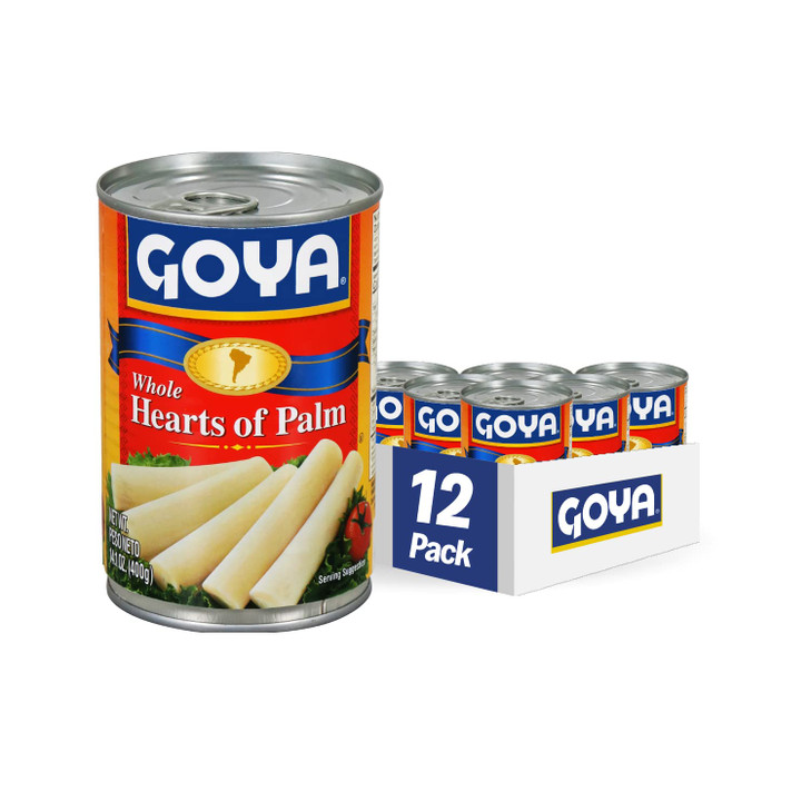 Goya Foods Whole Hearts Of Palm Palmitos 14.1 Ounce Pack Of 12