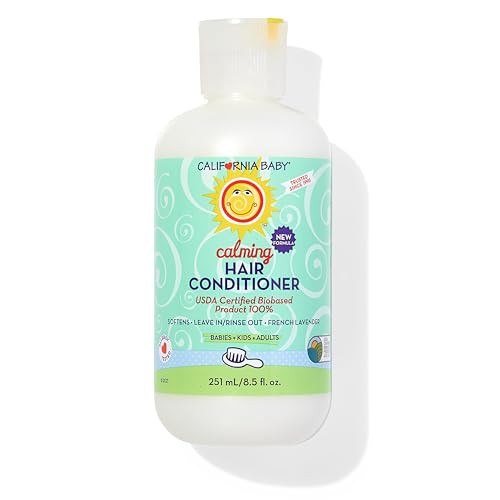 California Baby Calming Hair Conditioner 100 Percent Plant Based Kids Conditioner Rinse Out Or Leave In Conditioner Lavender Scent 251 Ml
