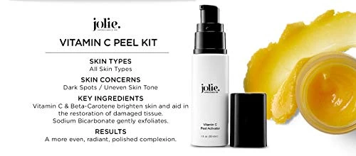 Jolie Professional Vitamin C Peel Gentle Face Brightening And Illumitating Peeling Treatment System 2 Step Kit