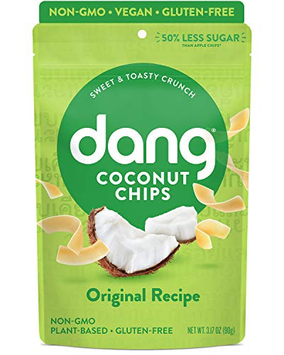 Dang Toasted Coconut Chips Original 1 Pack Vegan Gluten Free Non Gmo Healthy Snacks Made With Whole Foods 3.17 Oz Resealable Bag Dang02