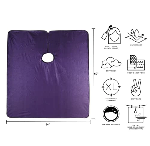 Cricket Encore All Purpose Professional Salon Cape Waterproof Bleach Proof Hair Styling Cape Adjustable Neck Closure Extra Large Coverage