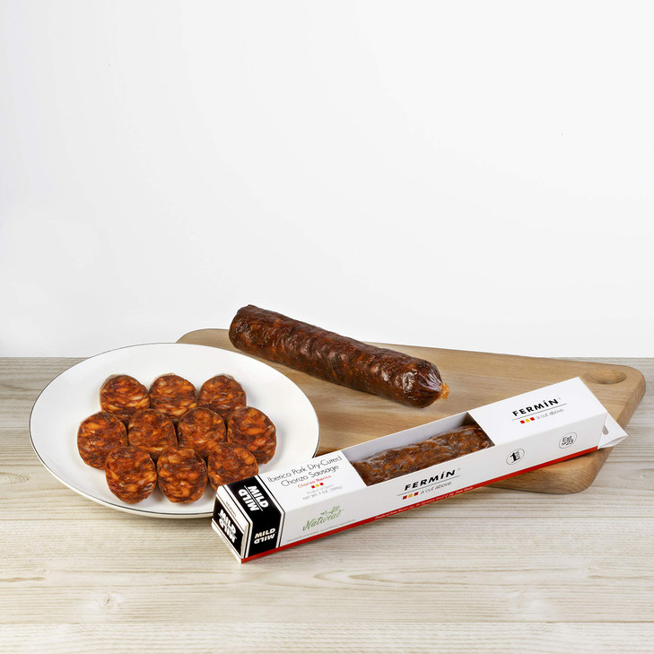 Iberico Chorizo 7 Oz Dry Cured Spanish Sausage Mild Smoky Flavor All Natural Gluten And Lactose Free No Nitrates Or Nitrites Added By Fermin