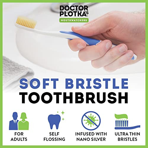 Mouthwatchers Soft Flossing Toothbrushes For Adults Value 6 Pack Ultra Clean Manual Toothbrush Set For Sensitive Teeth And Gums By Dr.