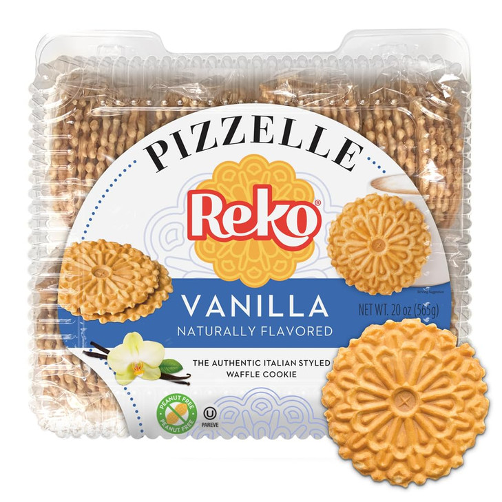Reko Pizzelle Italian Waffle Cookies Vanilla 20 Ounce