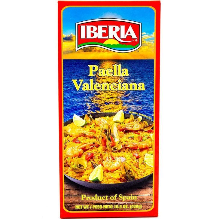 Iberia Paella Valenciana Ready To Cook Paella Kit With Yellow Rice And Seafood Packets Product Of Spain 15.5 Oz