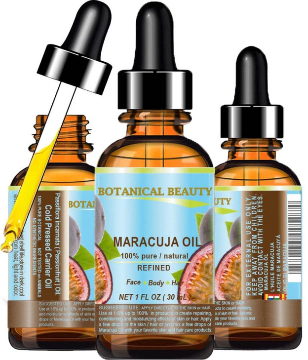 Botanical Beauty Maracuja Oil 100 Percent Pure Natural Cold Pressed Undiluted For Face Skin Hair Body Lip Nails 1 Fl Oz 30 Ml Rich In