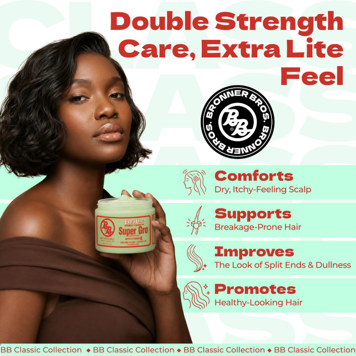 Bronner Bros Bb Super Gro Extra Lite Double Strength Hair Grease 6 Oz