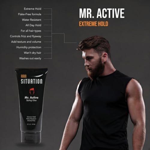 Hair Situation Mr. Active Hair Gel Mega Hold Styling Glue Anti Frizz 5 Oz