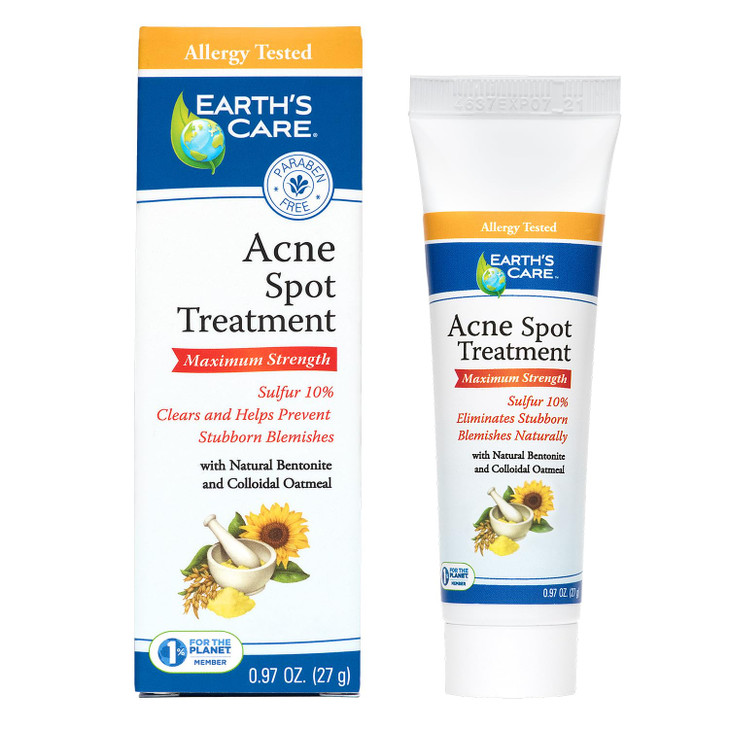 Earth S Care Acne Spot Treatment 10 Percent Sulfur Cream For Face And Body 0.97 Oz