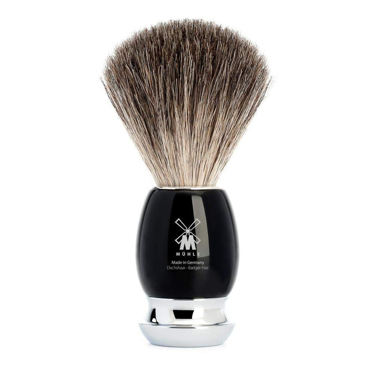 Muhle Vivo Black Resin Pure Badger Shaving Brush Luxury Shave Brush For Men Rich Lather
