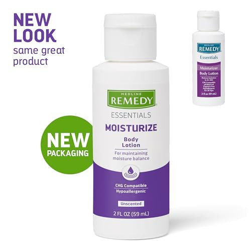 Medline Remedy Essentials Moisturizing Body Lotion 2 Oz Bottle Unscented Travel Size Hydrating Non Greasy For Dry Skin Hypoallergenic Men