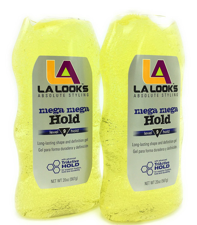 La Looks Gel 9 Mega Mega 20 Ounce Yellow 591Ml 2 Pack
