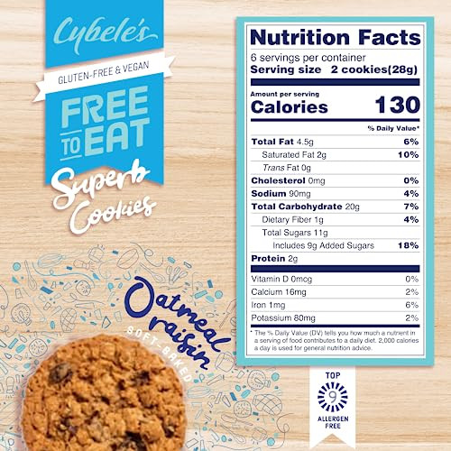 Cybele S Free To Eat Gluten Free And Vegan Cookies Plant Based Dairy Soy And Nut Free Soft Baked School Safe Snack For Kids And Adults 12