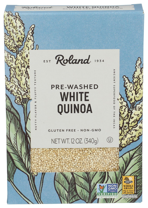 Roland Foods White Quinoa Pre Washed Specialty Imported Food 12 Ounce Pack Of 1