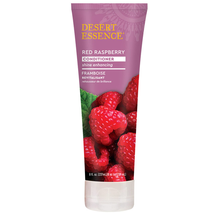 Desert Essence Red Raspberry Conditioner - 8 Fl Ounce - Shine Enhancing - Vitamin A & C - Smooth & Silky - Strengthing - Shea Butter - Calcium & Magn