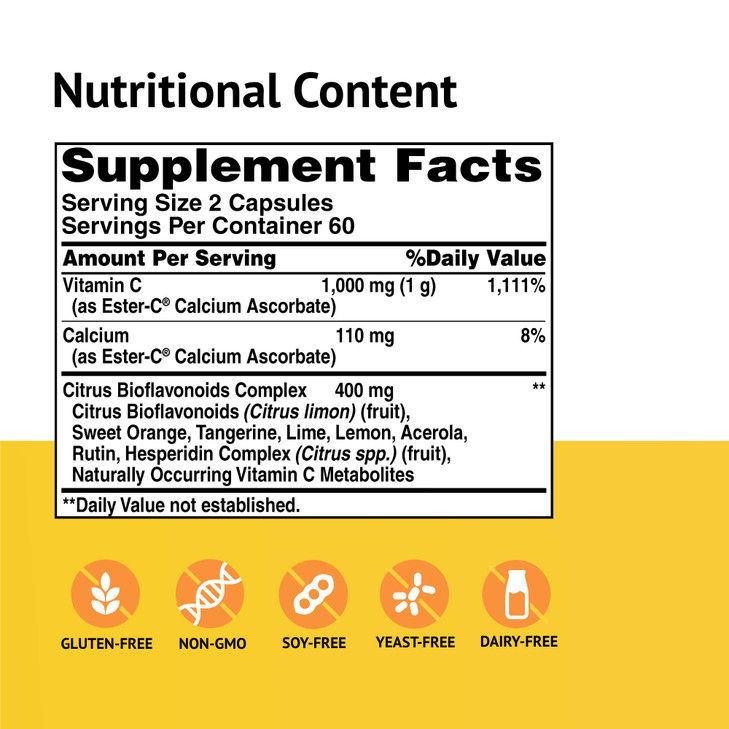 Ester-C 500 mg with Citrus Bioflavonoids American Health Products 60 VCaps