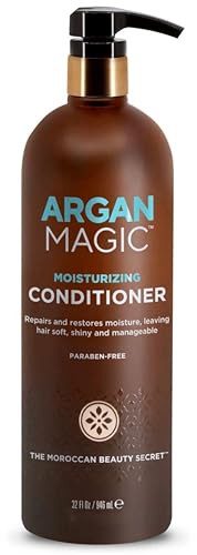 Argan Magic Moisturizing Conditioner Detangle Hydrate And Repair Dry And Chemically Damaged Hair Types Nutrient Rich Paraben Free 32 Oz