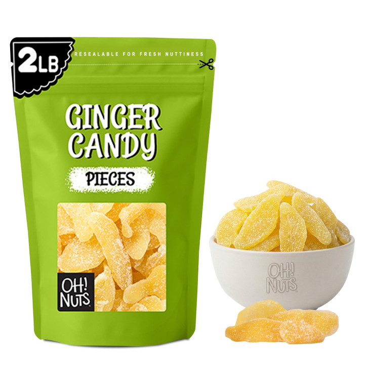 Oh Nuts Ginger Candy Pieces Dried Fruit Slices Crystallized Sugar Coated