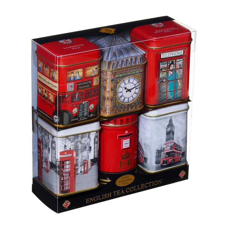 New English Teas London British Tea Tin Set With 4.7Oz Loose Leaf Tea