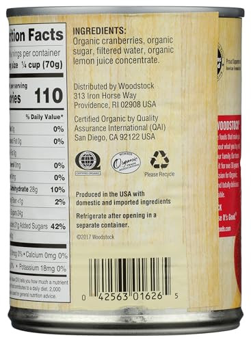 Woodstock Farms Organic Jellied Cranberry Sauce 14 Oz