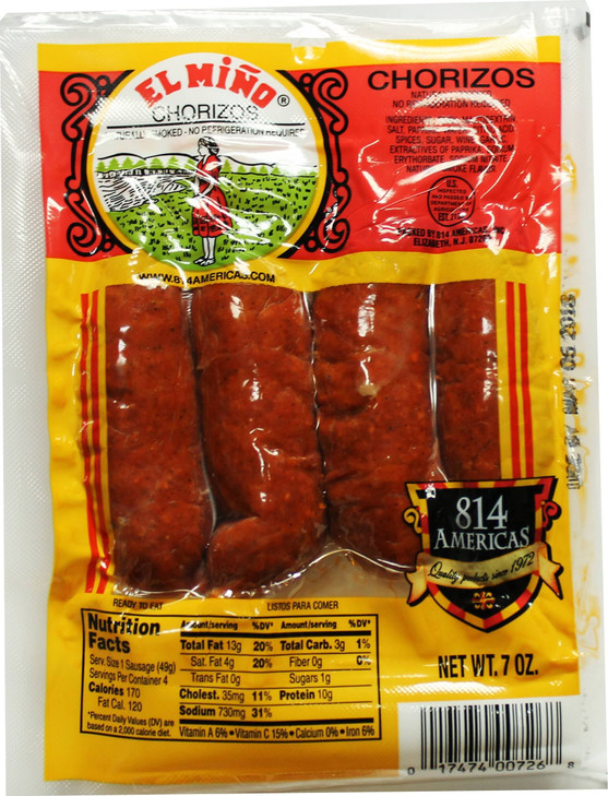 Chorizos El Miño. 1 Pack 7 Oz Since Unit In Hand 1 Pack