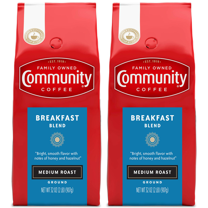 Community Coffee Breakfast Blend Ground Coffee Medium Roast 32 Ounce Pack Of 2