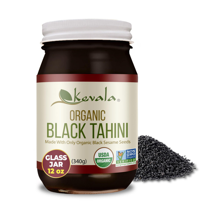 Kevala Organic Black Tahini 12 Oz 340G Gluten Free Black Sesame Paste