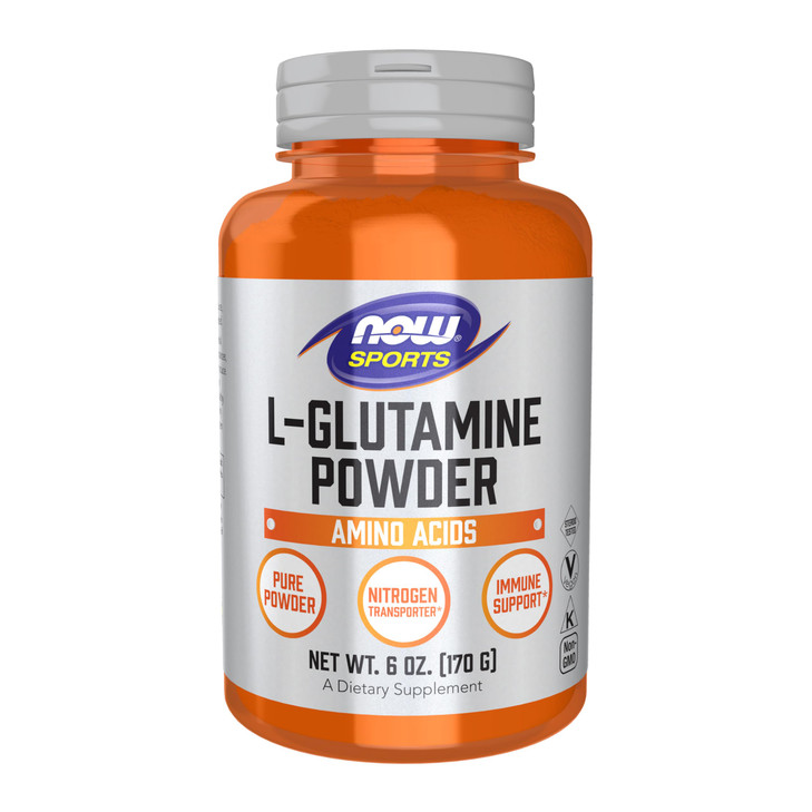 NOW Foods Sports Nutrition, L-Glutamine Pure Powder, Nitrogen Transporter*, Amino Acid, 6-Ounce
