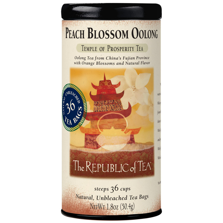 The Republic Of Tea Peach Blossom Oolong Tea Naturally Caffeinated 36 Ct