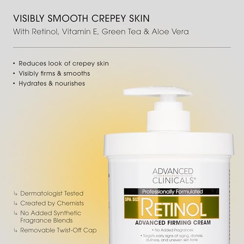 Advanced Clinicals Retinol Body Lotion And Face Moisturizer Visible Anti Aging Skin Care Retinol Body Cream For Women And Men Targets Look