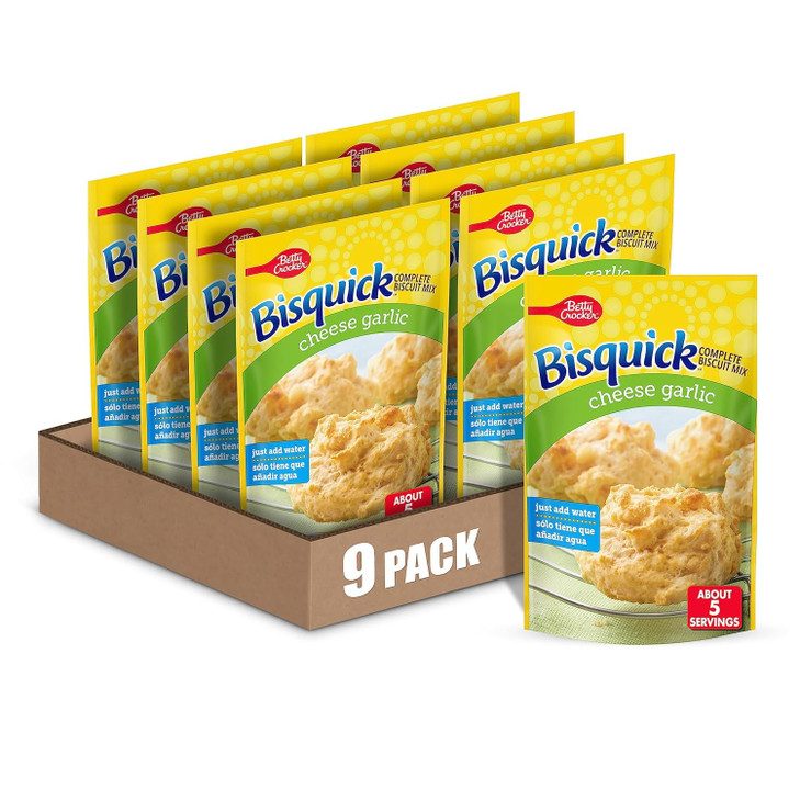 Betty Crocker Bisquick Complete Cheese Garlic Biscuit Mix 7.75 Oz 9 Pack