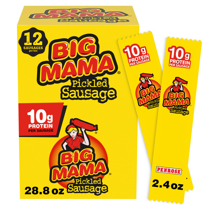 Penrose Big Mama Pickled Sausages Keto Friendly 2.4 Oz. 12 Pack
