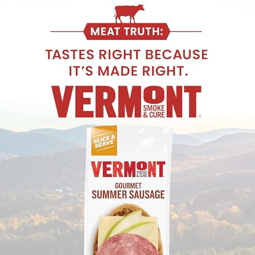 Vermont Smoke And Cure Uncured Summer Sausage No Antibiotics Or Added Hormones Perfect For Charcuterie Board 6Oz